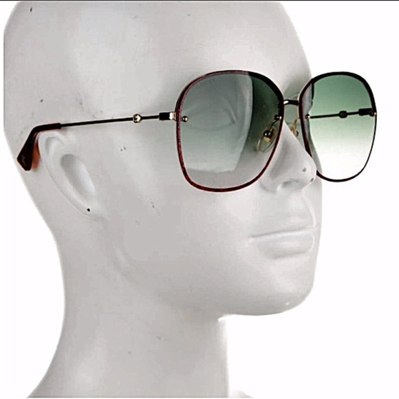 GUCCI Green Gradient Oval Sunglasses
